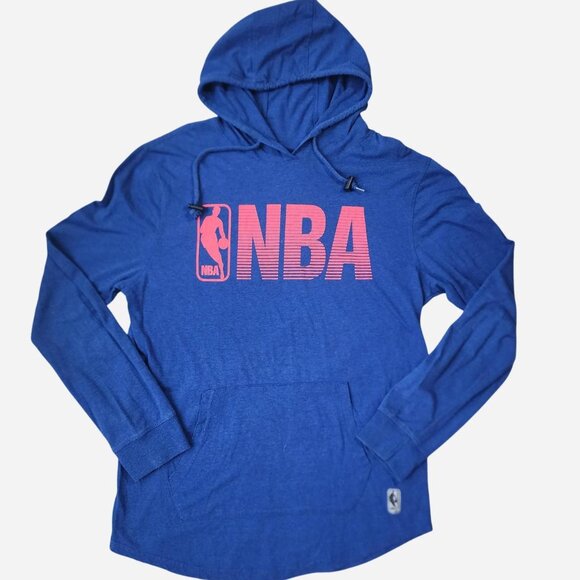 NBA navy blue with red screen print lightweight long sleeve hoodie - Picture 1 of 6